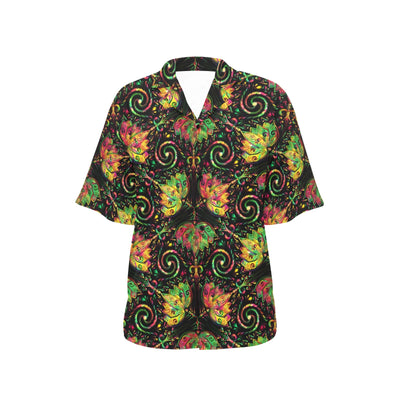 lotus Boho Pattern Print Design LO09 Women's Hawaiian Shirt