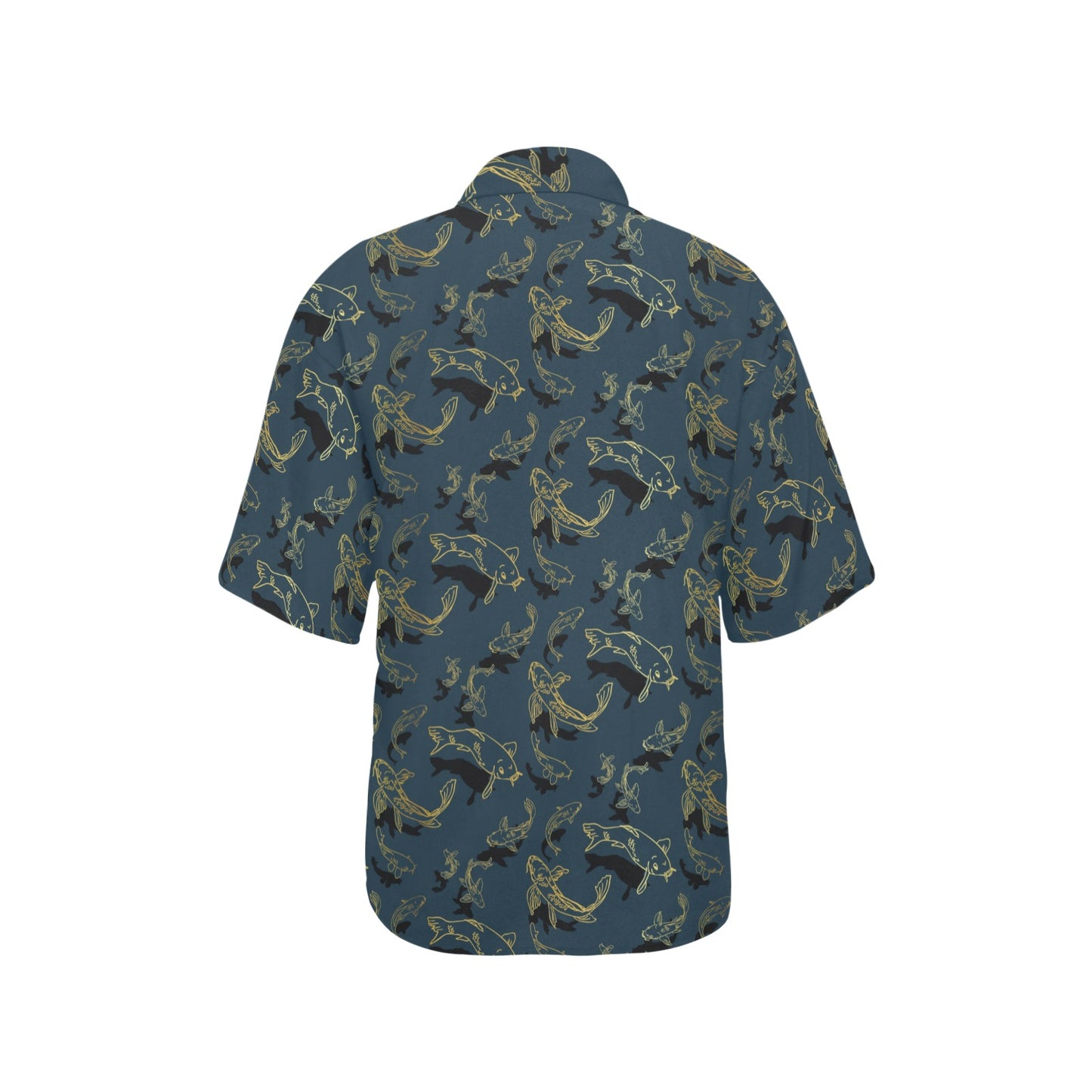 Koi Carp Gold Design Themed Print Women's Hawaiian Shirt