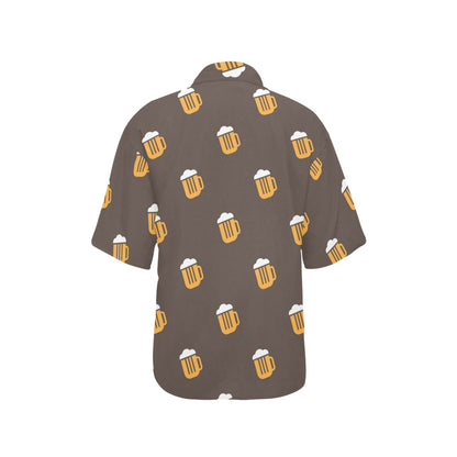 Beer Pattern Print Design 01 Women's Hawaiian Shirt