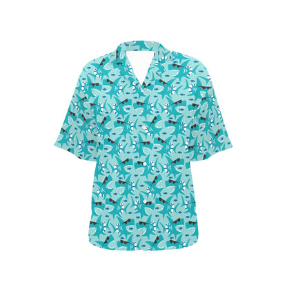 Shark Cute Print Design LKS302 Women's Hawaiian Shirt