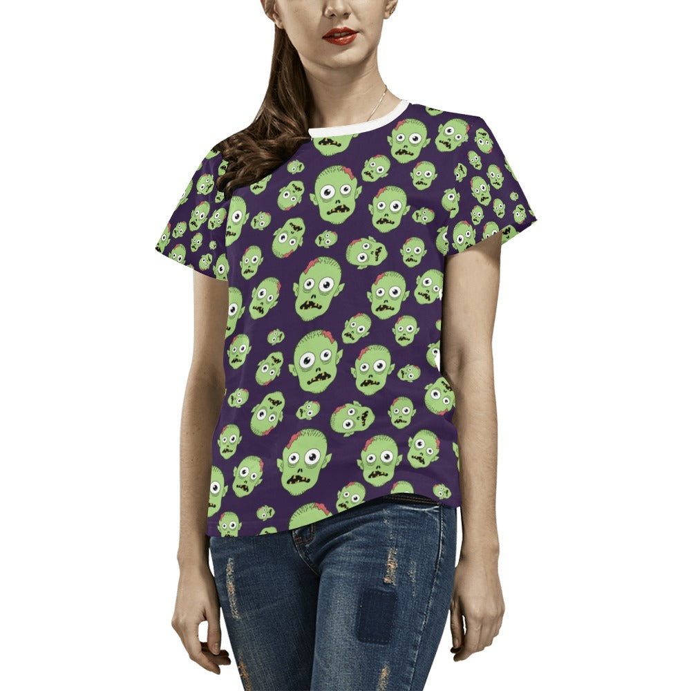 Zombie Print Design LKS303 Women's  T-shirt