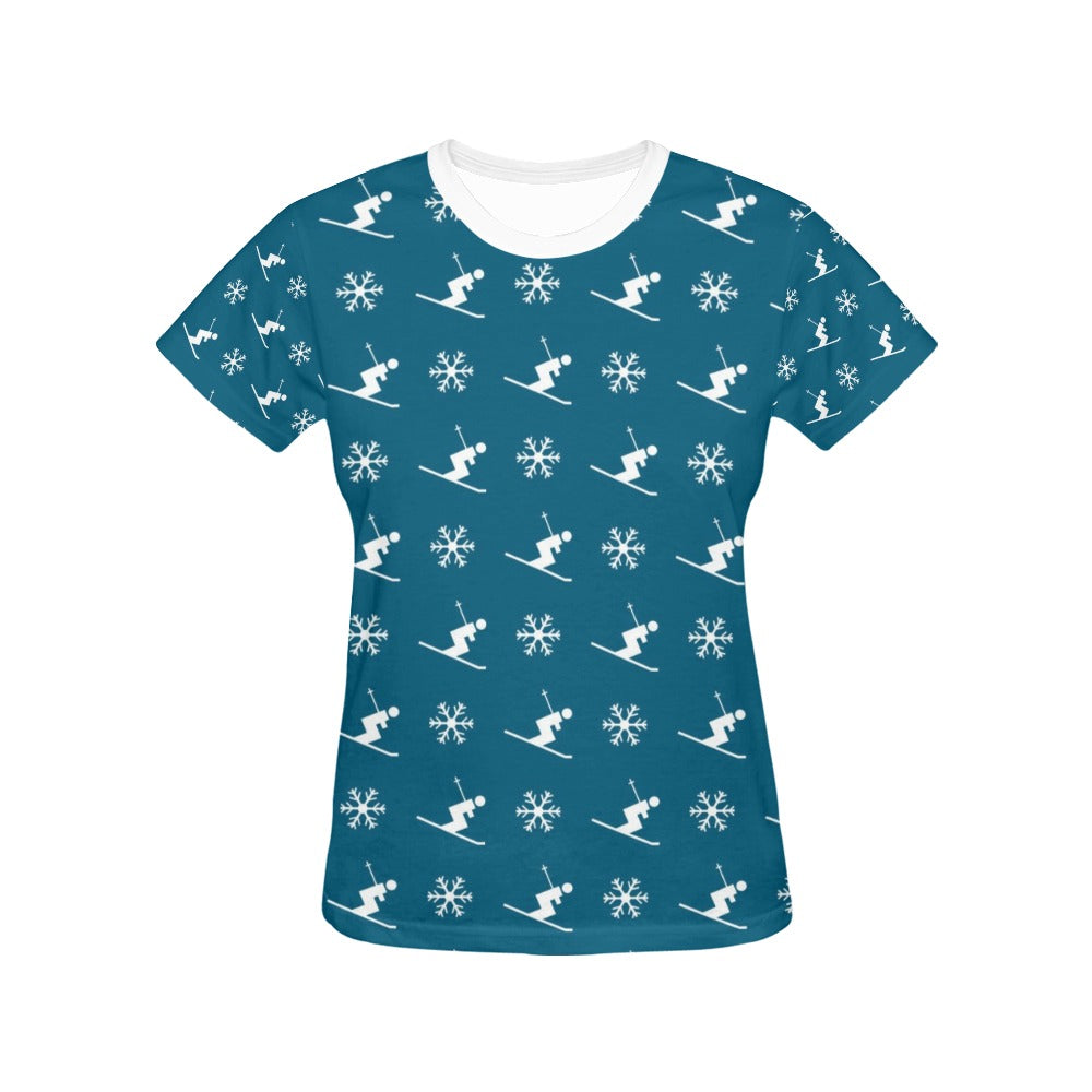 Ski Print Design LKS301 Women's  T-shirt