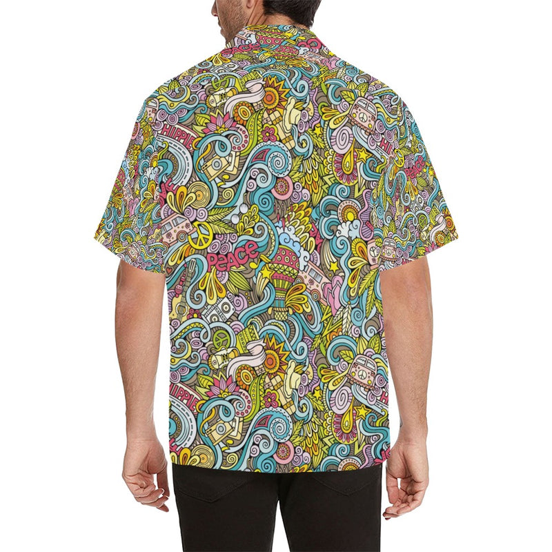 Hippie Print Design LKS301 Men's Hawaiian Shirt