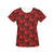 Skull Red Print Design LKS306 Women's  T-shirt