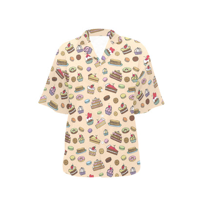 Cake Pattern Print Design 03 Women's Hawaiian Shirt