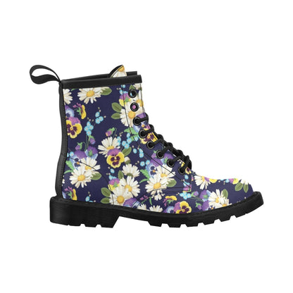 Pansy Pattern Print Design PS03 Women's Boots