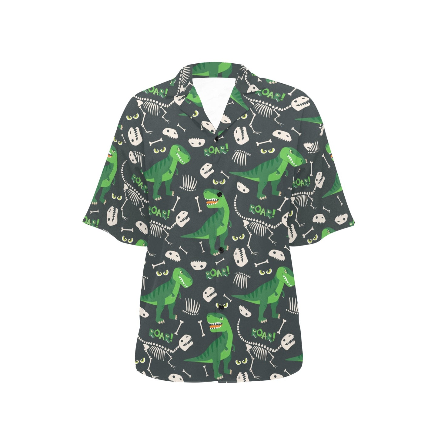 T Rex Pattern Print Design A05 Women's Hawaiian Shirt