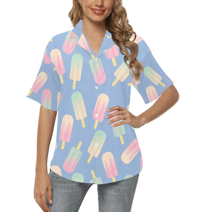Ice Cream Pattern Print Design 05 Women's Hawaiian Shirt