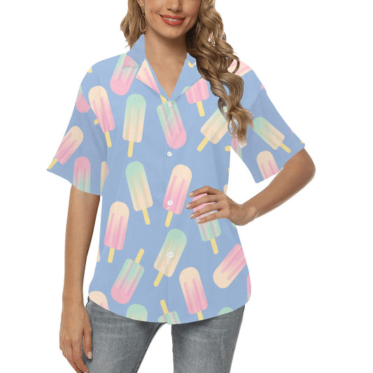 Ice Cream Pattern Print Design 05 Women's Hawaiian Shirt