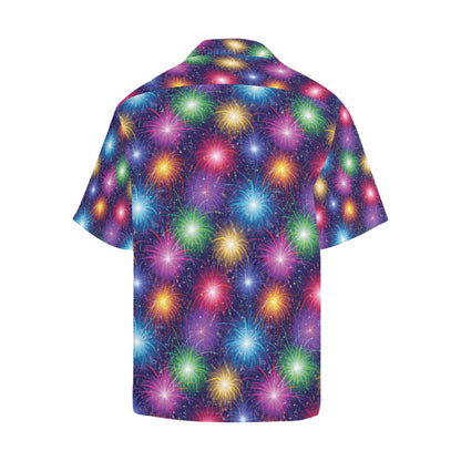 Firework Colorful Print Design LKS301 Men's Hawaiian Shirt