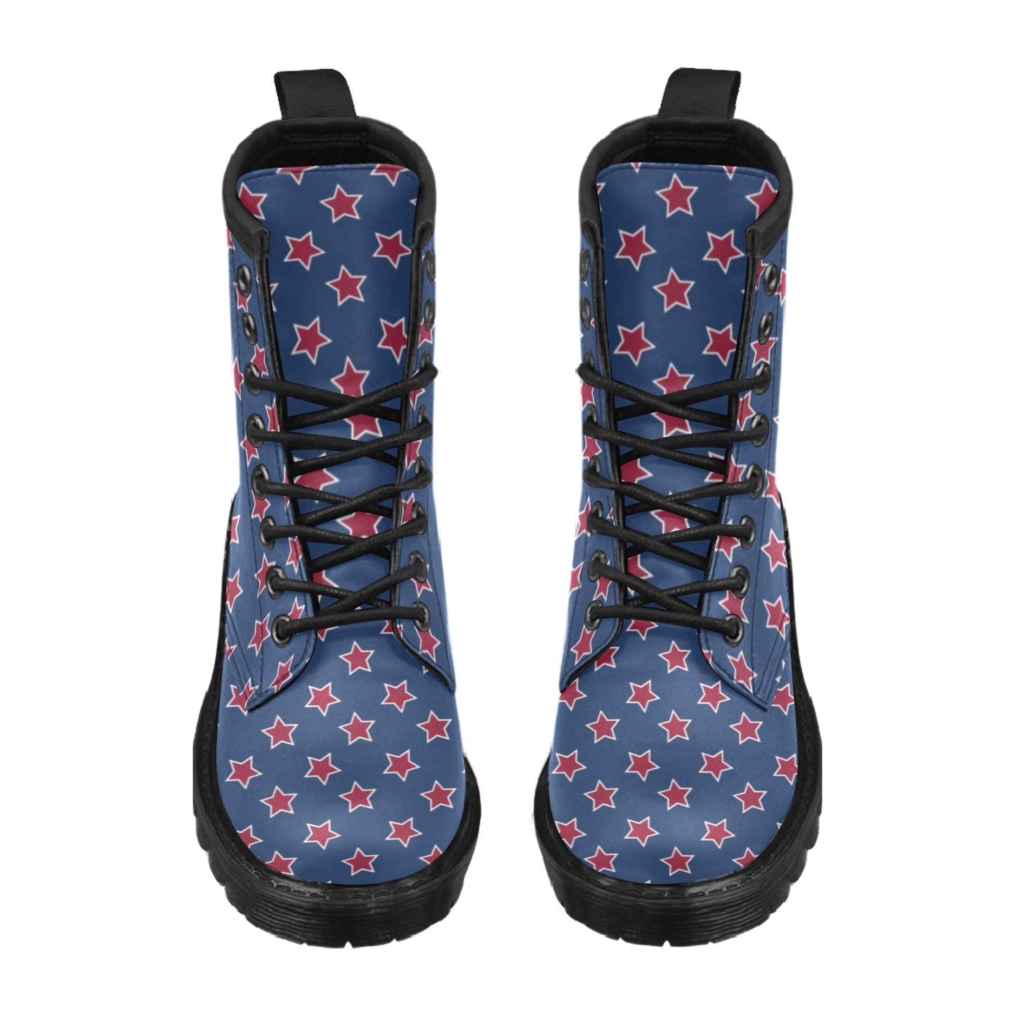 Star Red Blue Print Design LKS301 Women's Boots