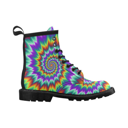 Optical illusion Pulsing fiery spirals Women's Boots