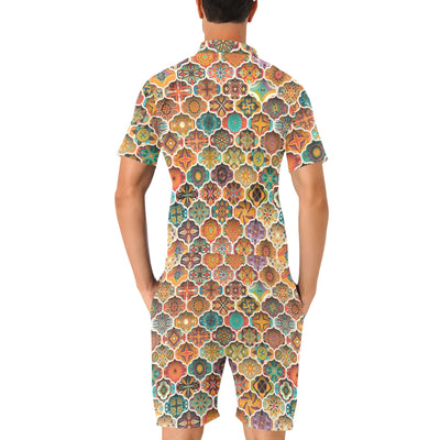 Mandala Mosaic Themed Design Print Men's Romper