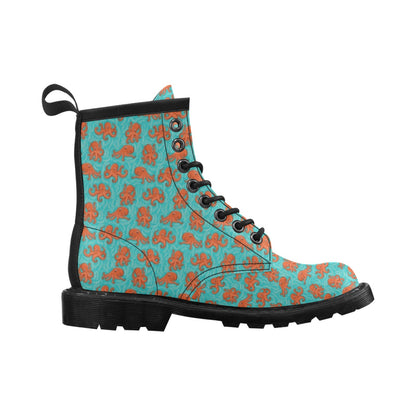 Octopus Cartoon Design Print Themed Women's Boots