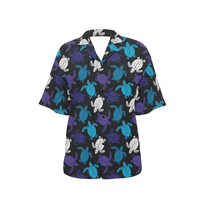 Sea Turtle Print Design LKS306 Women's Hawaiian Shirt