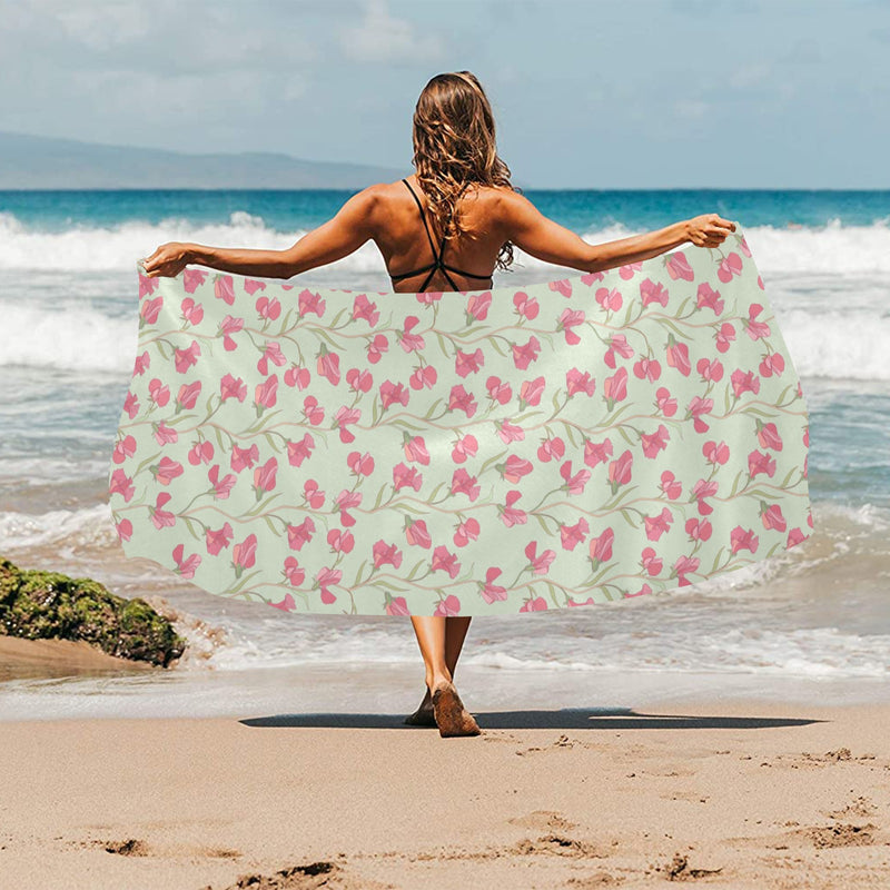 Sweet Pea Print Design LKS301 Beach Towel 32" x 71"