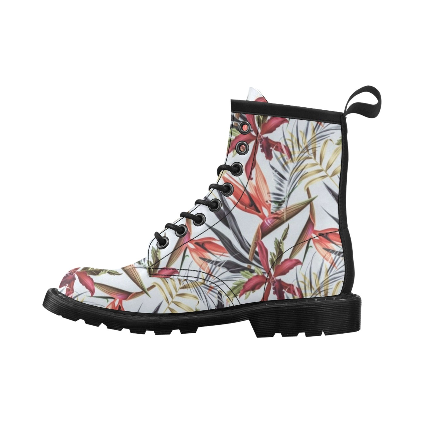 Tropical Flower Pattern Print Design TF021 Women's Boots