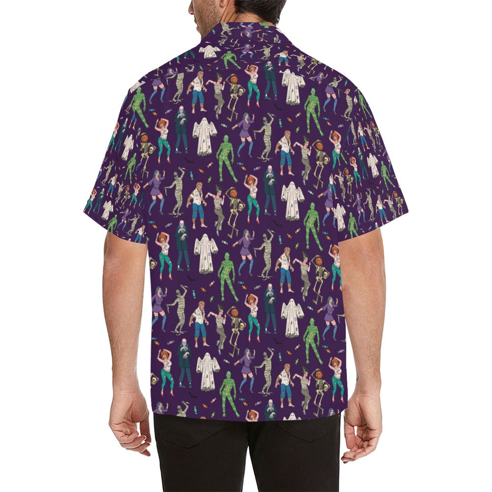 Creepy Zombie Print Design LKS302 Men's Hawaiian Shirt