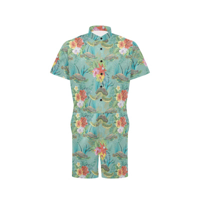 Sea Turtle Pattern Print Design T012 Men's Romper