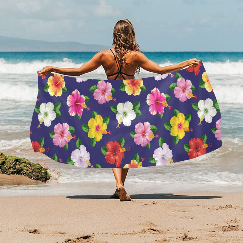 Hibiscus Colorful Print Design LKS301 Beach Towel 32" x 71"