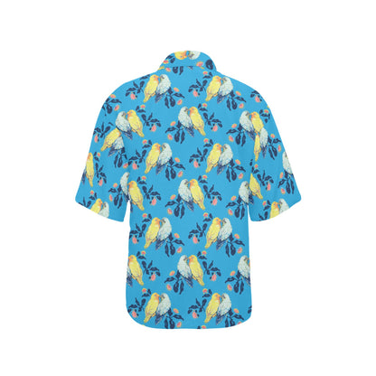 Lovebird Pattern Print Design 03 Women's Hawaiian Shirt