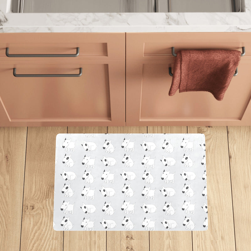 Bull Terrier hand draw Print Pattern Kitchen Mat