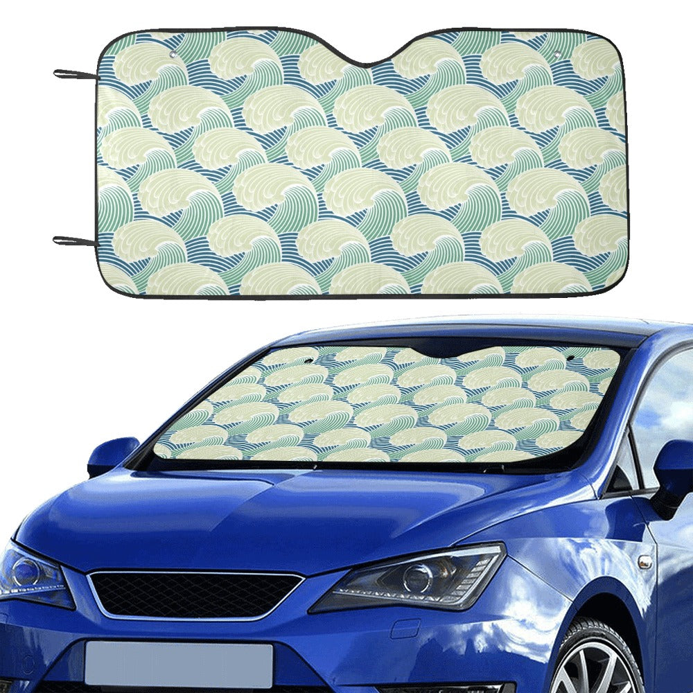 Wave Japan Style Print Design LKS302 Car front Windshield Sun Shade