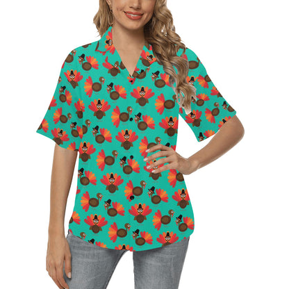 Thanksgiving Print Design LKS307 Women's Hawaiian Shirt