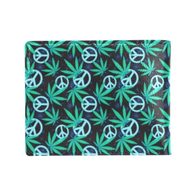 Peace Sign Themed Design Print Men's ID Card Wallet