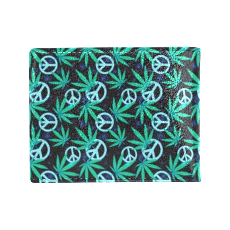 Peace Sign Themed Design Print Men's ID Card Wallet