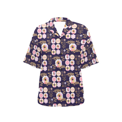 Sakura Japan Style Print Design LKS302 Women's Hawaiian Shirt