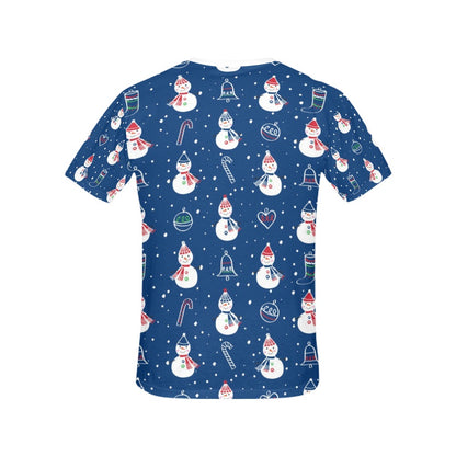 Snowman Print Design LKS306 Women's  T-shirt