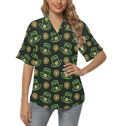 St Patricks Day Print Design LKS308 Women's Hawaiian Shirt