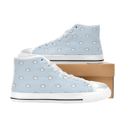 Samoyeds Print Design LKS302 High Top Women's White Shoes