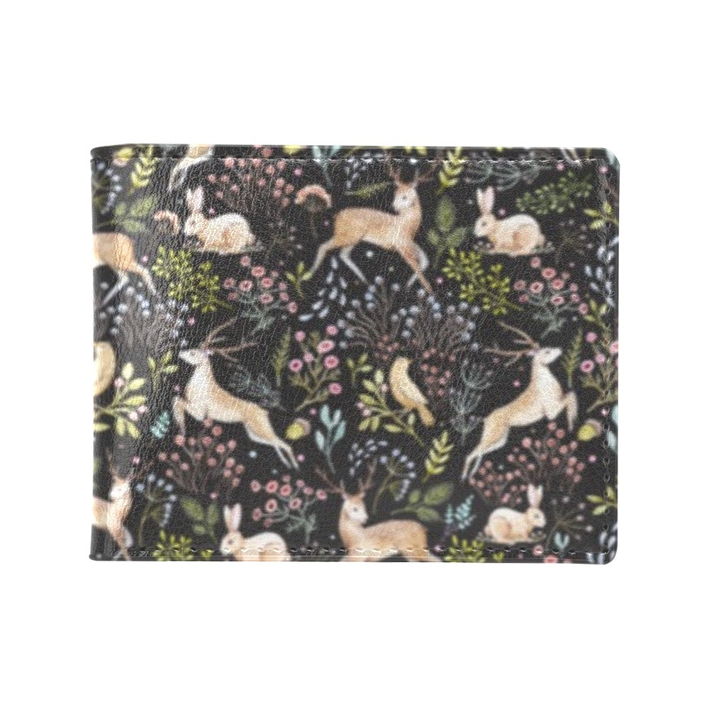 Deer Floral Jungle Men's ID Card Wallet