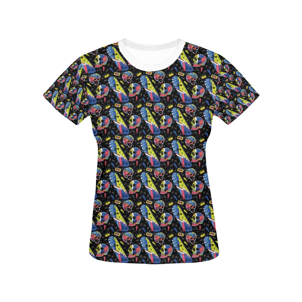 Skateboard Print Design LKS304 Women's  T-shirt
