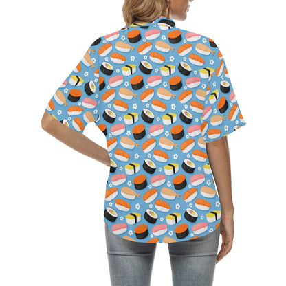 Sushi Print Design LKS304 Women's Hawaiian Shirt