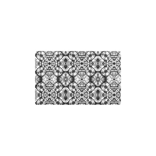 Tie Dye Black White Design Print Kitchen Mat