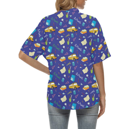 School Bus Print Design LKS307 Women's Hawaiian Shirt