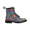 Feather Multicolor Design Print Women's Boots