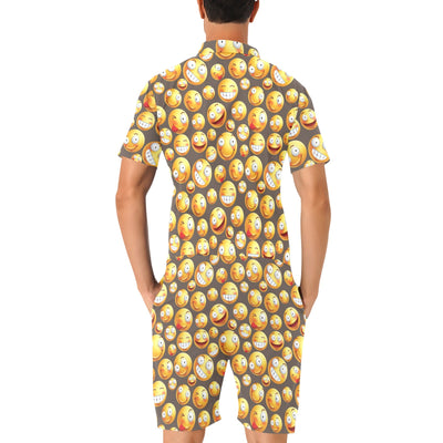 Smiley Face Emoji Print Design LKS303 Men's Romper