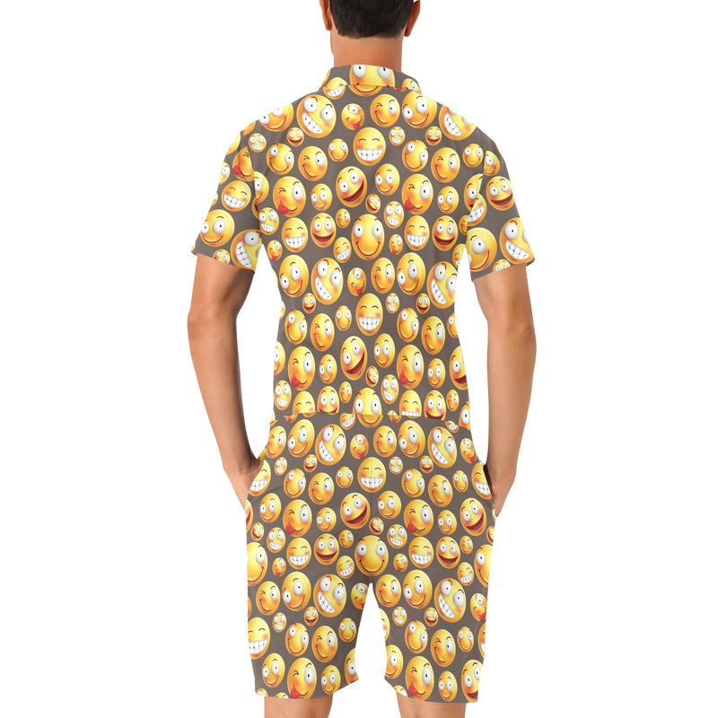 Smiley Face Emoji Print Design LKS303 Men's Romper