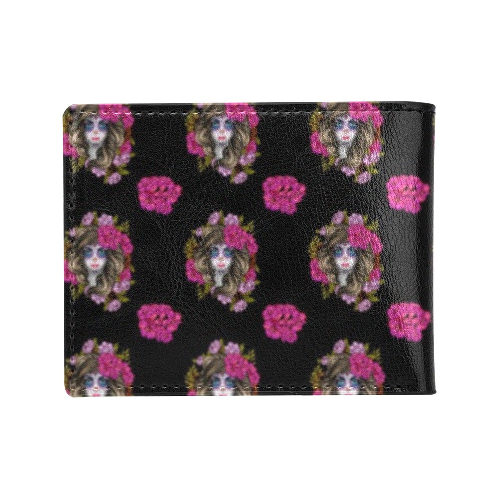 Day of the Dead Makeup Girl Men's ID Card Wallet