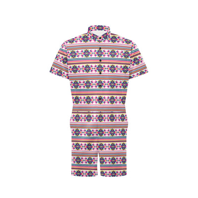 Indian Navajo Neon Themed Design Print Men's Romper