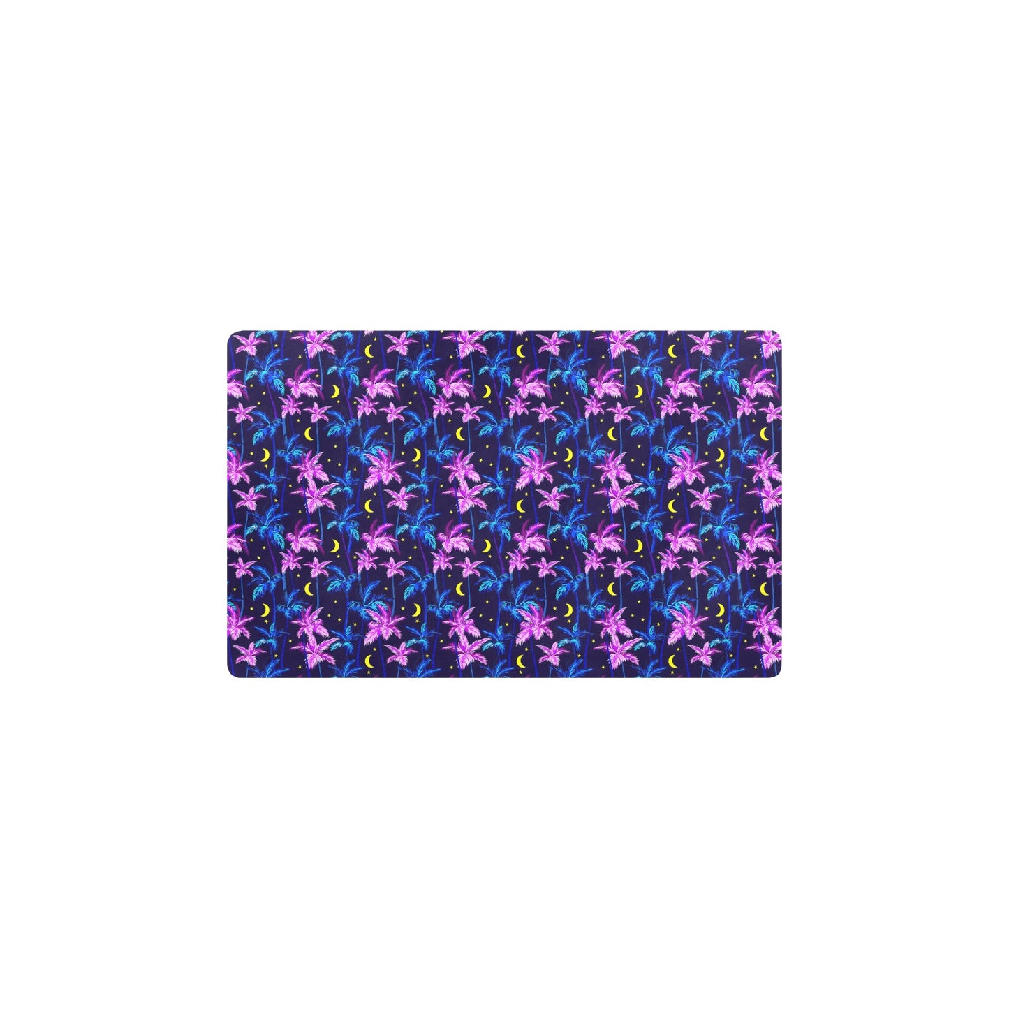Palm Tree Night Scene Design Print Kitchen Mat
