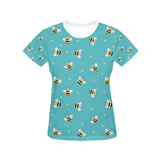 Bee With Dot Print Design LKS309 Women's  T-shirt