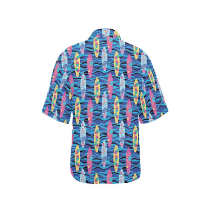 Surfboard Print Design LKS304 Women's Hawaiian Shirt