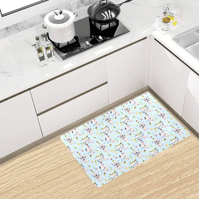 Cow Happy Pattern Print Design 05 Kitchen Mat