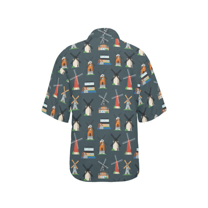 Windmill Pattern Print Design 04 Women's Hawaiian Shirt