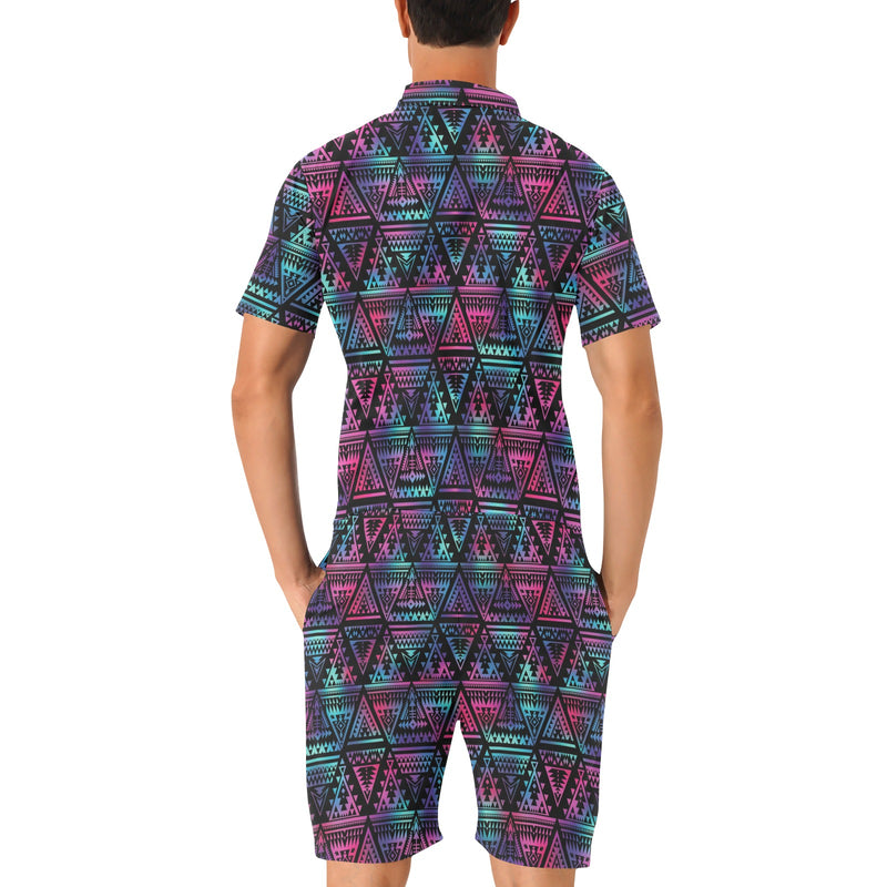 Tribal aztec Dark Multicolor Men's Romper